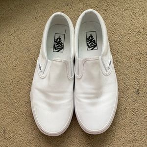 Brand new white slip on vans